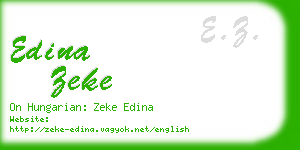 edina zeke business card